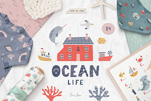 Ocean Life. Nautical Illustrations., an Animal Illustration by Lori Room