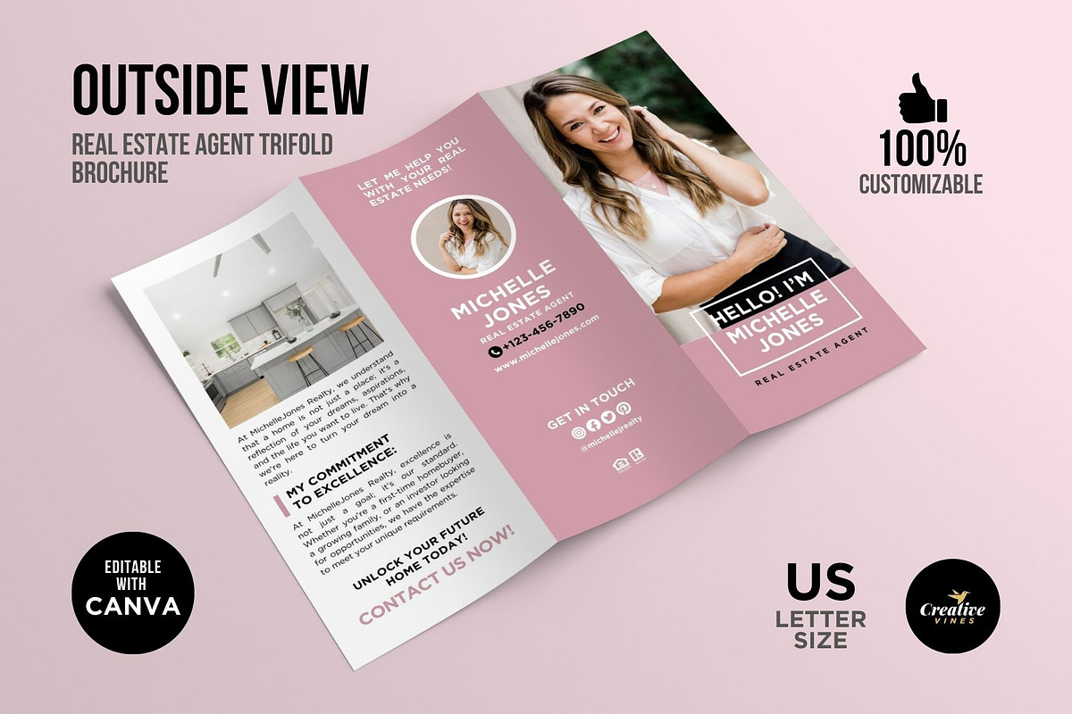 Real Estate Introduction Brochure, a Brochure Template by CreativeVinesStore (Photo 3 of 6)