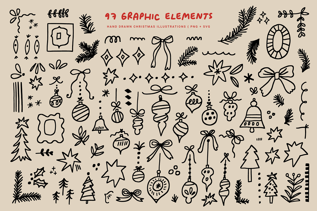 HOLLY JOLLY FONT & 97 ILLUSTRATIONS, a Handwritten Font by Favete Art (Photo 5 of 24)
