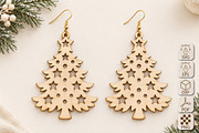 Christmas Tree Earrings Laser Cut, an Object Graphic by Canvas Craft (Thumbnail 1 of 4)