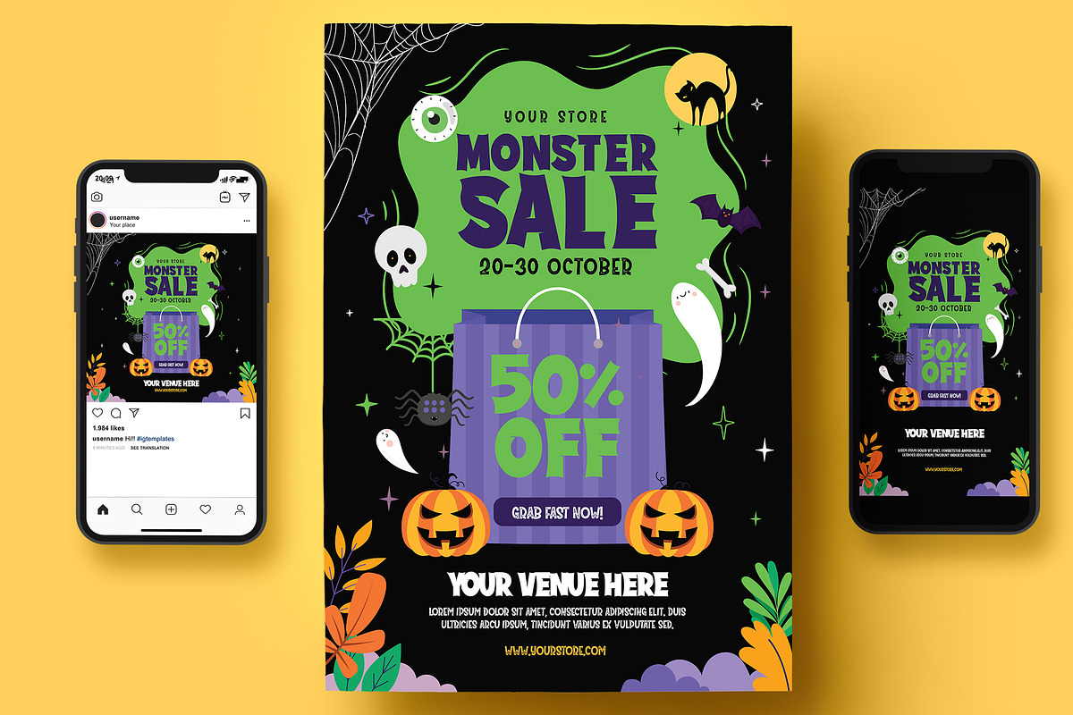 Halloween Sale Flyer, a Flyer Template by Creativestoree (Photo 3 of 5)