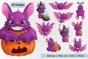 Cute cartoon bat, an Animal Illustration by VaraNa Art