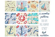 Watercolor nautical illustration set, a Transportation Illustration by Aquarellka (Thumbnail 3 of 10)