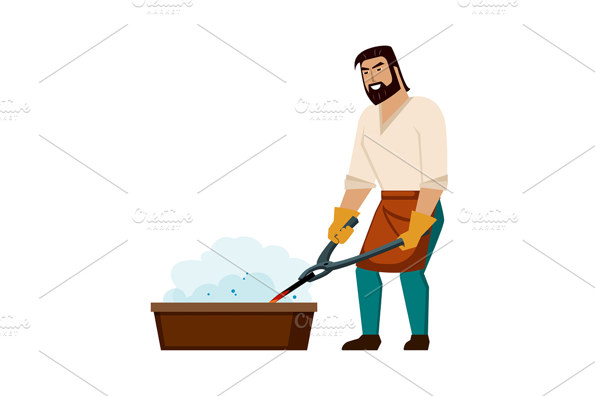 blacksmith. cartoon farrier, a Person Illustration by Multigon