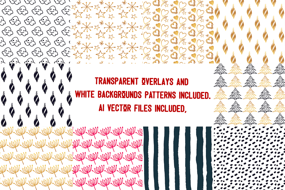 Hand Drawn Christmas Patterns III, a Pattern Graphic by Sinziana Romanescu (Photo 3 of 4)