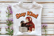 Stay Kind Baby Monkey Punch PNG, an Illustration by CraftArtStudio (Thumbnail 2 of 4)