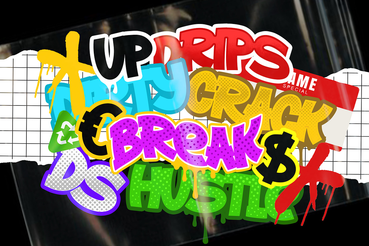 Madnes Street Comic Graffiti Tag, a Symbol Font by dansdesign (Photo 8 of 11)