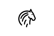 Modern Monoline Horse Logo, a Branding & Logo Template by Vectorium Studio (Thumbnail 1 of 2)