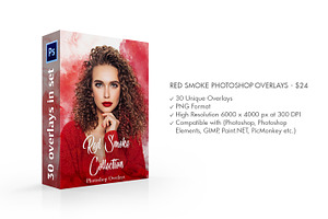 Red Smoke Photoshop Overlays