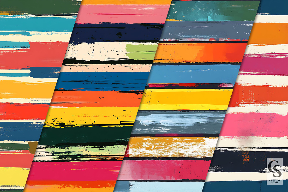 Colorful Painted Stripes Pattern, a Pattern Graphic by Creative Store (Photo 2 of 5)