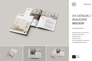 A4 Catalog / Magazine Mockup, a Print Template by graphictime