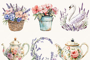 Watercolor Victorian Flowers Clipart, a Person Illustration by BusyDaydesign (Thumbnail 5 of 9)