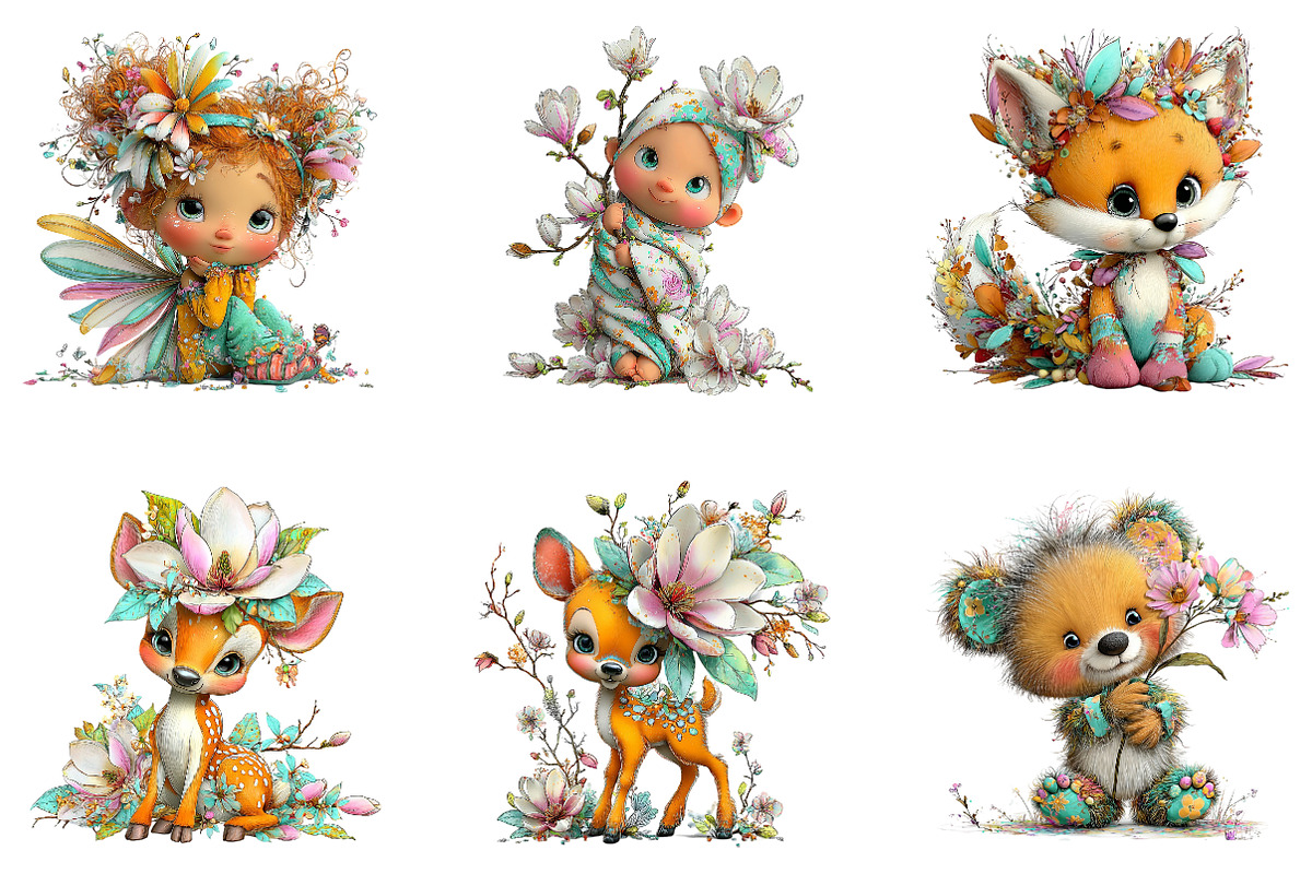 Spring Flower Baby Clipart, a Seasonal Illustration by CreationArt (Photo 5 of 5)