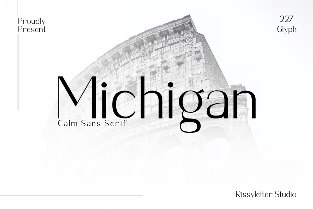 Michigan, a Sans Serif Font by Rissyletter Studio (Photo 1 of 7)