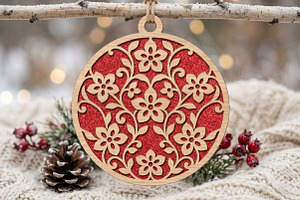 Christmas Floral Ornament SVG