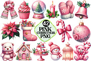 Pink Christmas Clipart PNG, an Illustration by Pixels.Craft (Thumbnail 1 of 7)