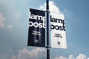 Lamp Post Banner Mock-up, an Advertising Mockup by GK Creative (Thumbnail 1 of 7)