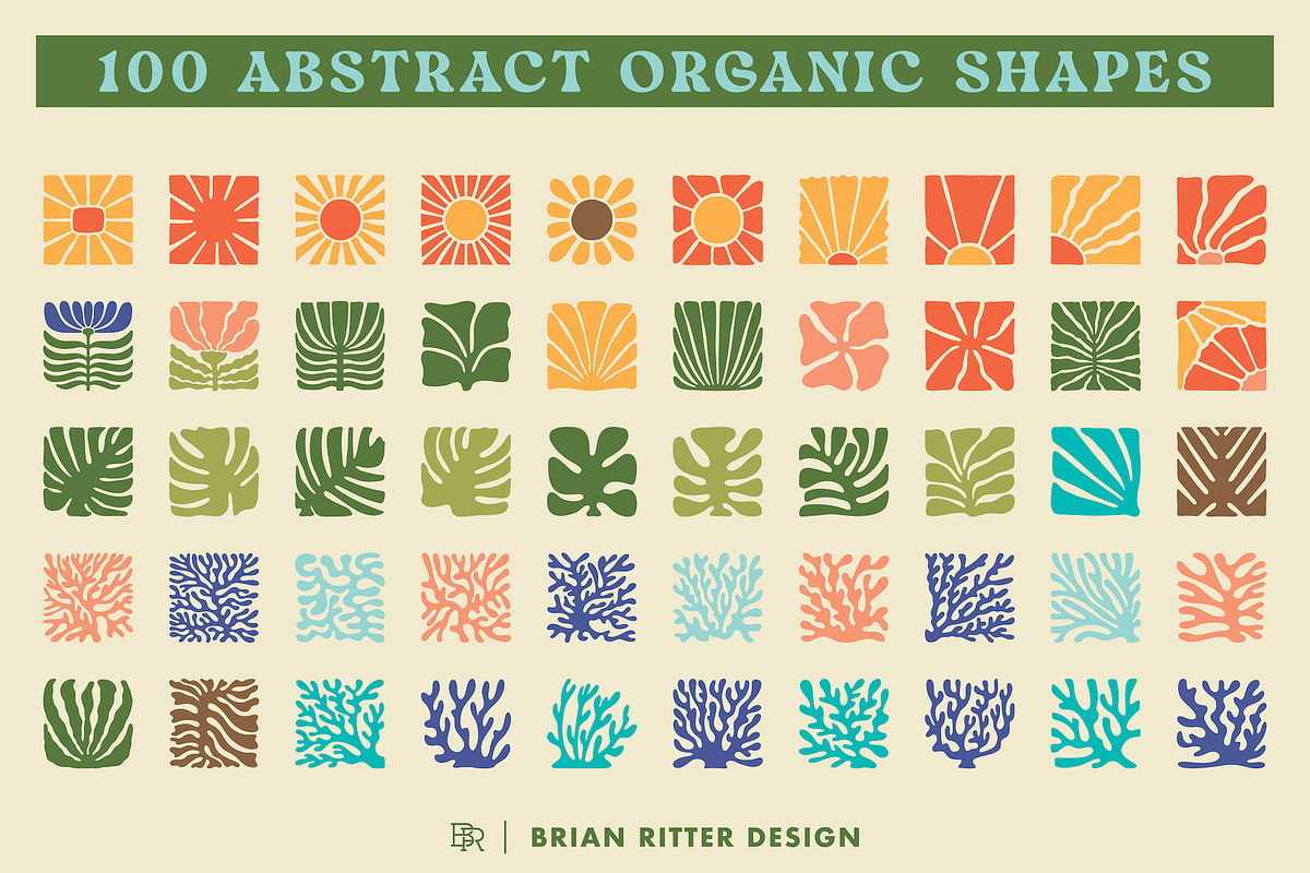 100 Abstract Organic Shapes, an Object Graphic by Brian Ritter Design (Photo 6 of 6)