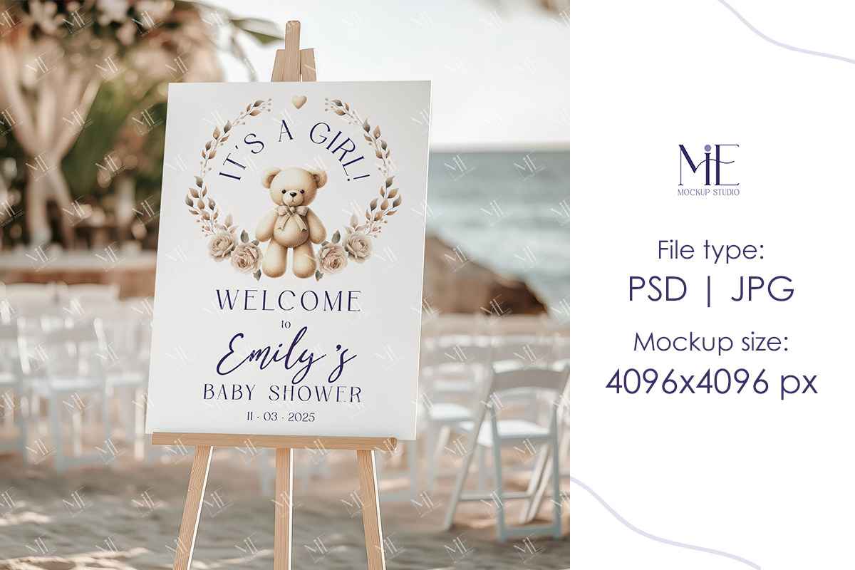 Easel Sign Mockup Beach Wedding PSD, a Mockup by Mie Mockup Studio (Photo 7 of 7)