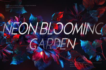Neon Blooming Garden, an Object Graphic by Natali Batu