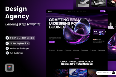 Zenith - Design Agency Landing Page, a Landing Page Template by SLAB! Design