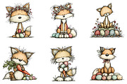Whimsical Easter fox clipart, an Illustration by CreationArt (Thumbnail 3 of 7)