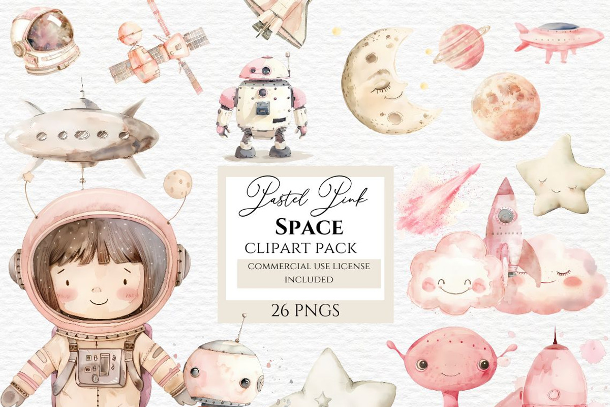 Pastel watercolor space, a Technology Illustration by Invite to Clipart (Photo 1 of 4)