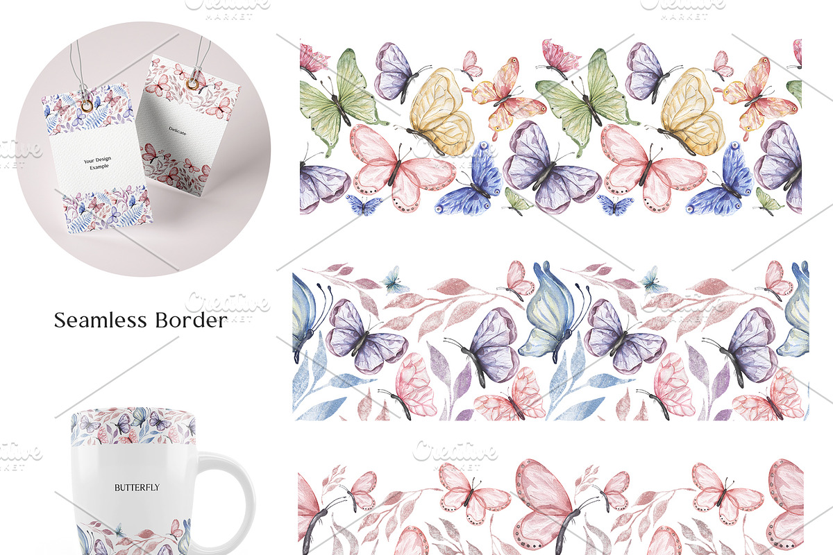 Watercolor Butterfly Collection, a Decorative Illustration by MayaNavits (Photo 5 of 15)