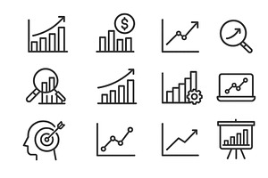 Various line graphs and growth icons, a Finance Illustration by ZinetroN