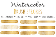 Gold Foil Watercolor Brush Strokes, an Object Graphic by Bumblebee (Thumbnail 2 of 2)