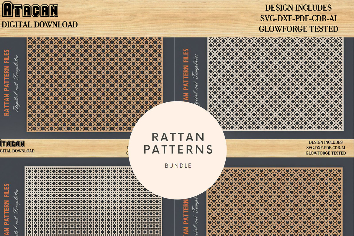 Rattan Cane Seamless Patterns Bundle, a Pattern Graphic by AtacanDigital