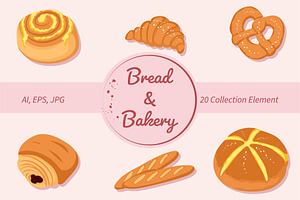 Bread and Bakery Food Collection, an Object Graphic by Artnivora.Std