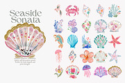 coastal watercolor clipart bundle, a Decorative Illustration by Patishop Art (Thumbnail 3 of 11)