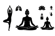 Yoga Meditation Silhouette Vector Bu, an Illustration by Artivon (Thumbnail 19 of 40)