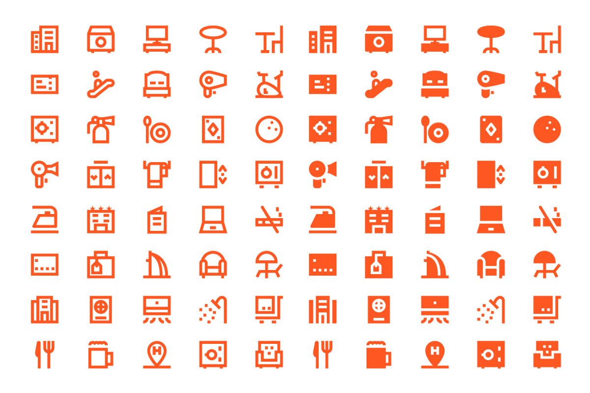 220 Hotel Services Material Icons, a Solid Icon by Creative Stall (Photo 3 of 5)