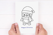 penguin christmas Outline Clipart, an Animal Illustration by Noey smiley (Thumbnail 3 of 3)
