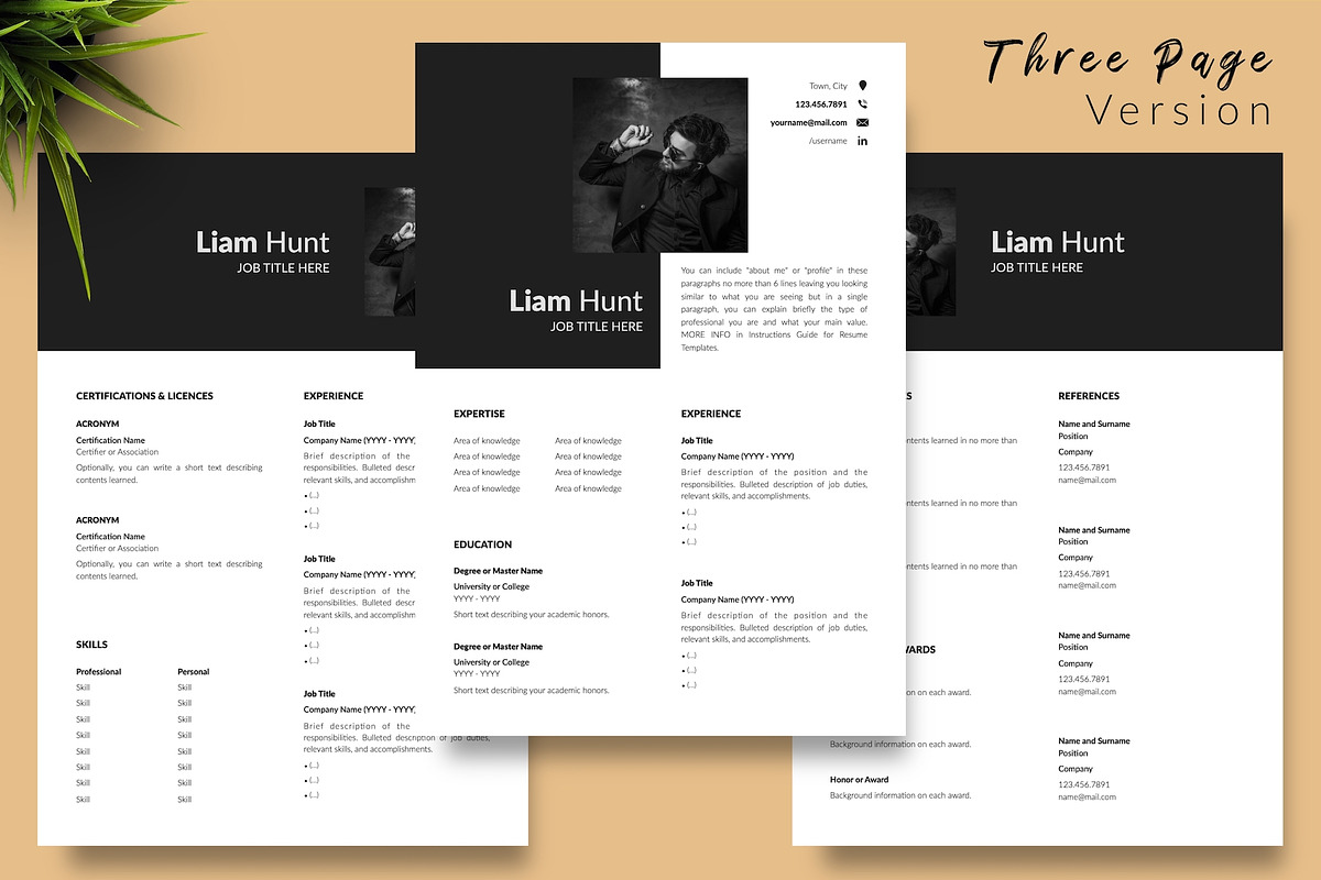 Modern Resume Design / CV - Liam, a Resume Template by Templates Design Co. (Photo 4 of 17)