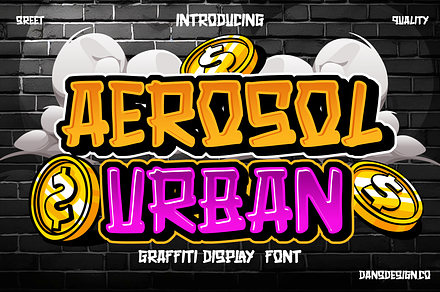 Aerosol Urban Modern Marker Graffiti, a Handwritten Font by dansdesign