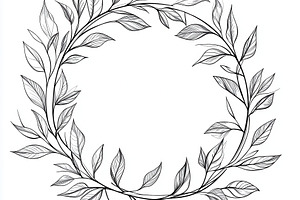 Elegant leaf wreath botanical frame, a Background Photo by Pixeness Studio