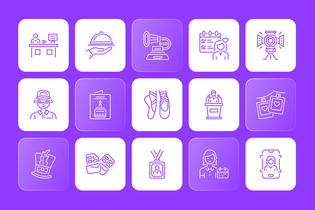 Animated Event Icons Set, an Outline Icon by Prosymbols (Photo 3 of 4)