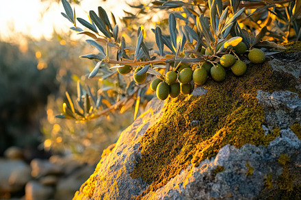 Natural Textured Rock with Olive, a Nature Photo by Virgo Studio
