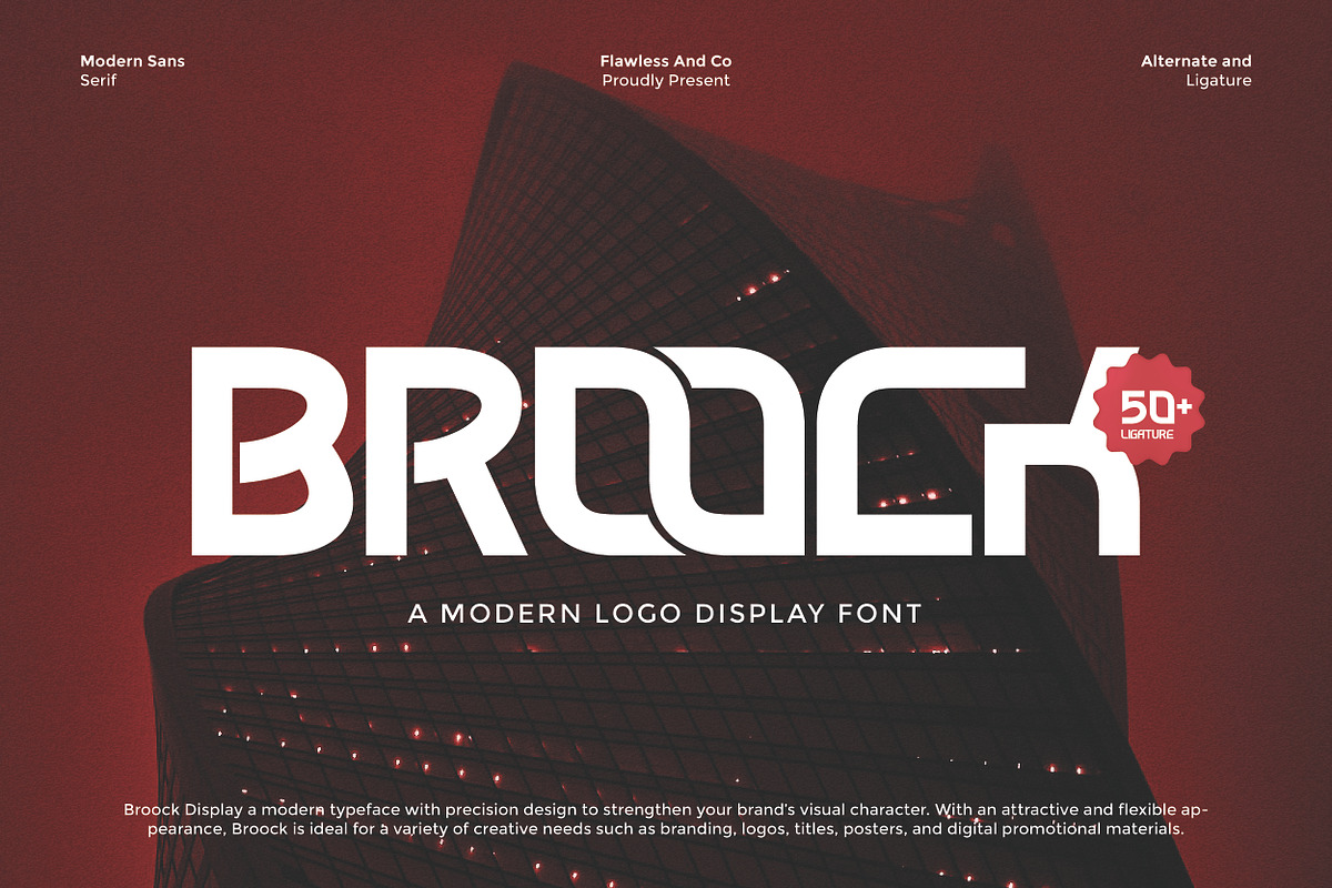 Broock - Modern Display Font, a Font by Flawless And Co (Photo 1 of 10)