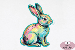 Boho Easter Bunny Png, an Illustration by Daily.Designs