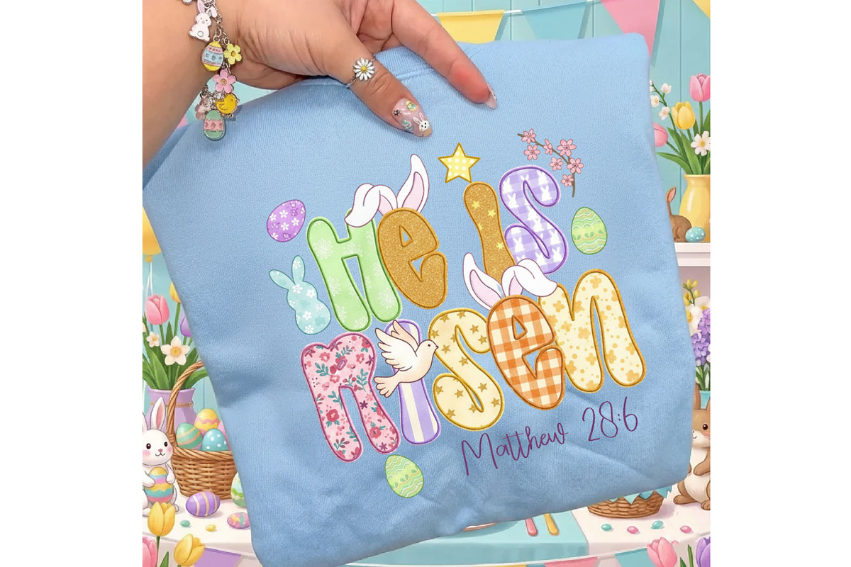 Floral Jesus Easter Patchwork Png, an Illustration by Designking (Photo 6 of 6)