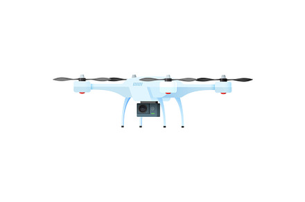 Drone with camera icon vector