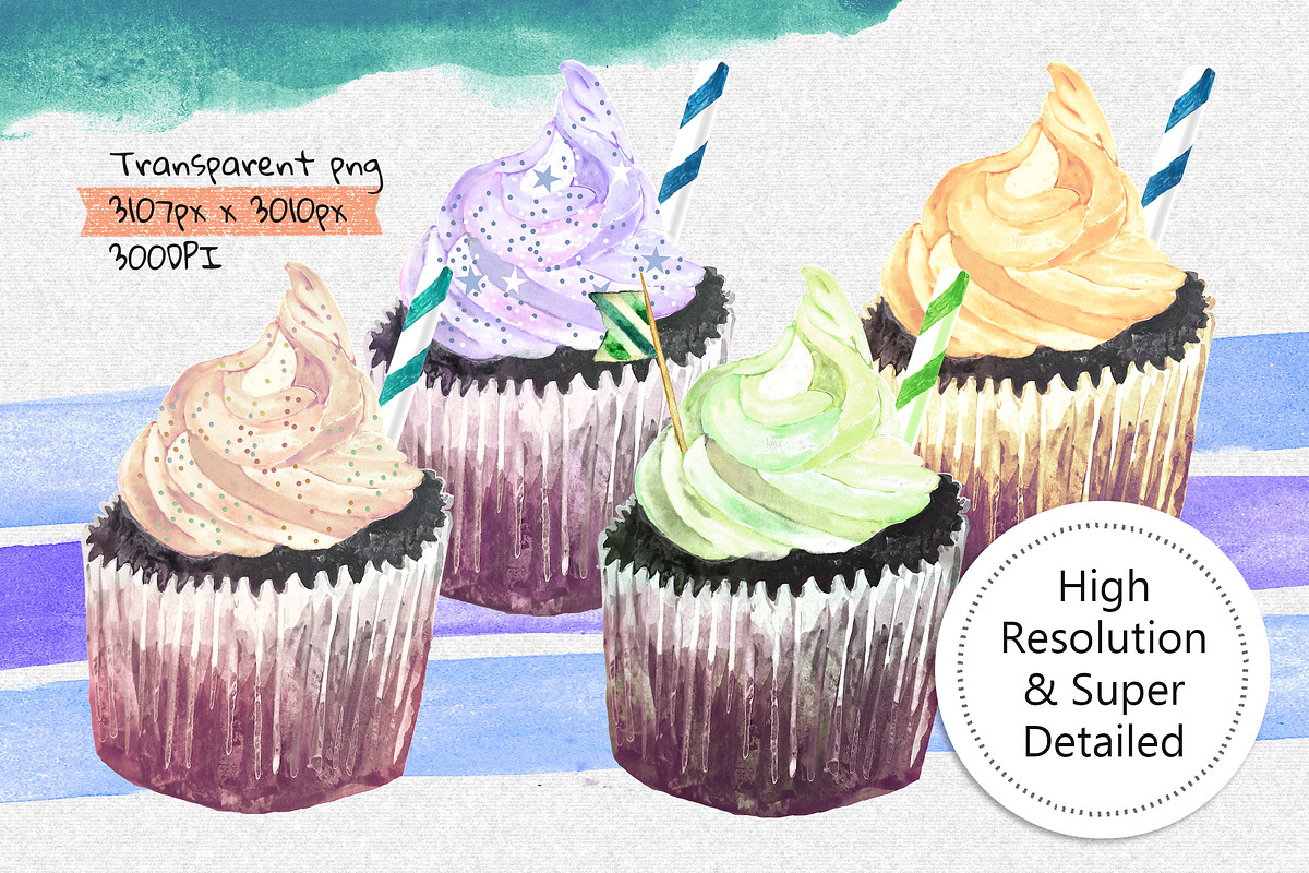 Watercolor Snack Pack, a Food Illustration by Curve and Pixel (Photo 2 of 4)