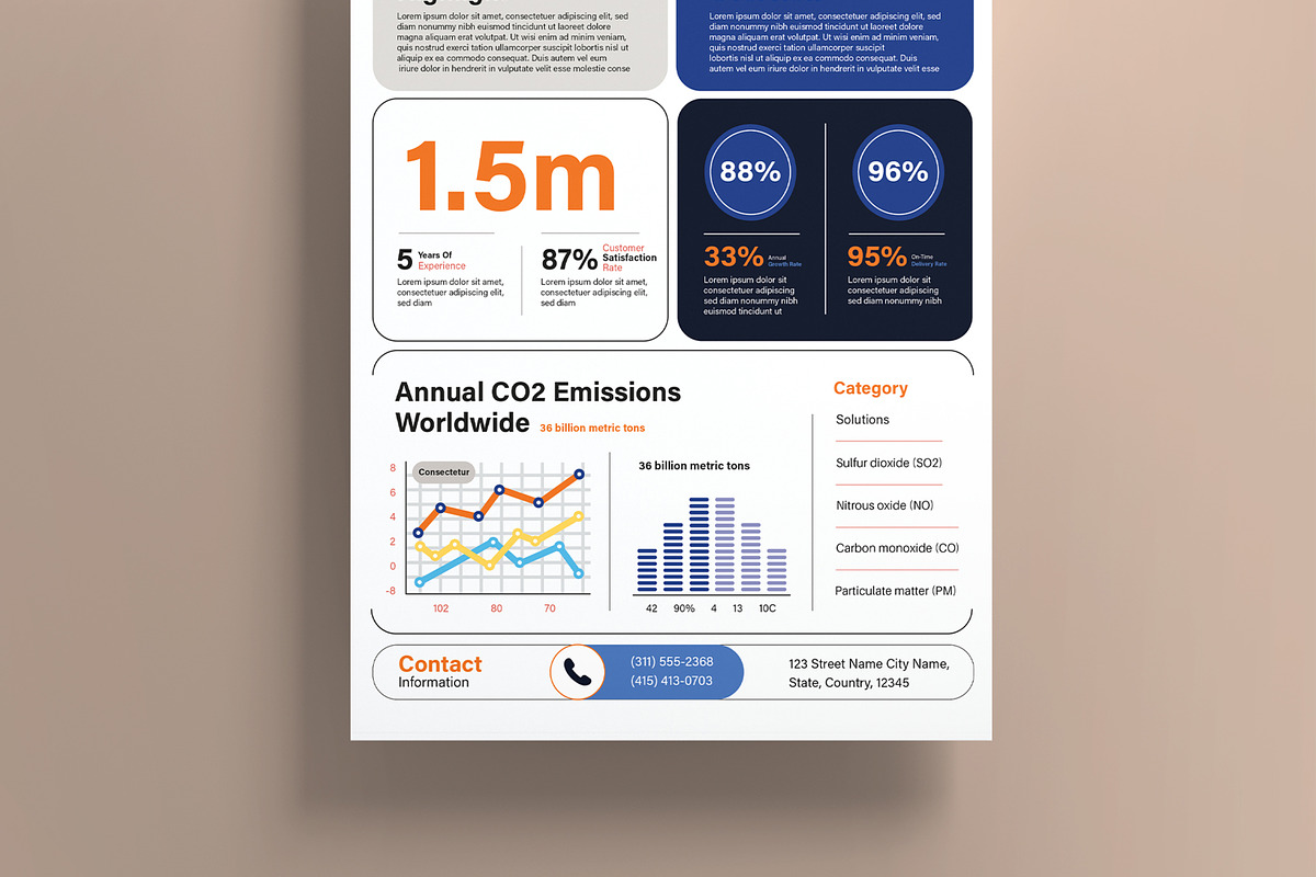 Company Fact Sheet Template, a Flyer Template by MightyDesign (Photo 5 of 8)