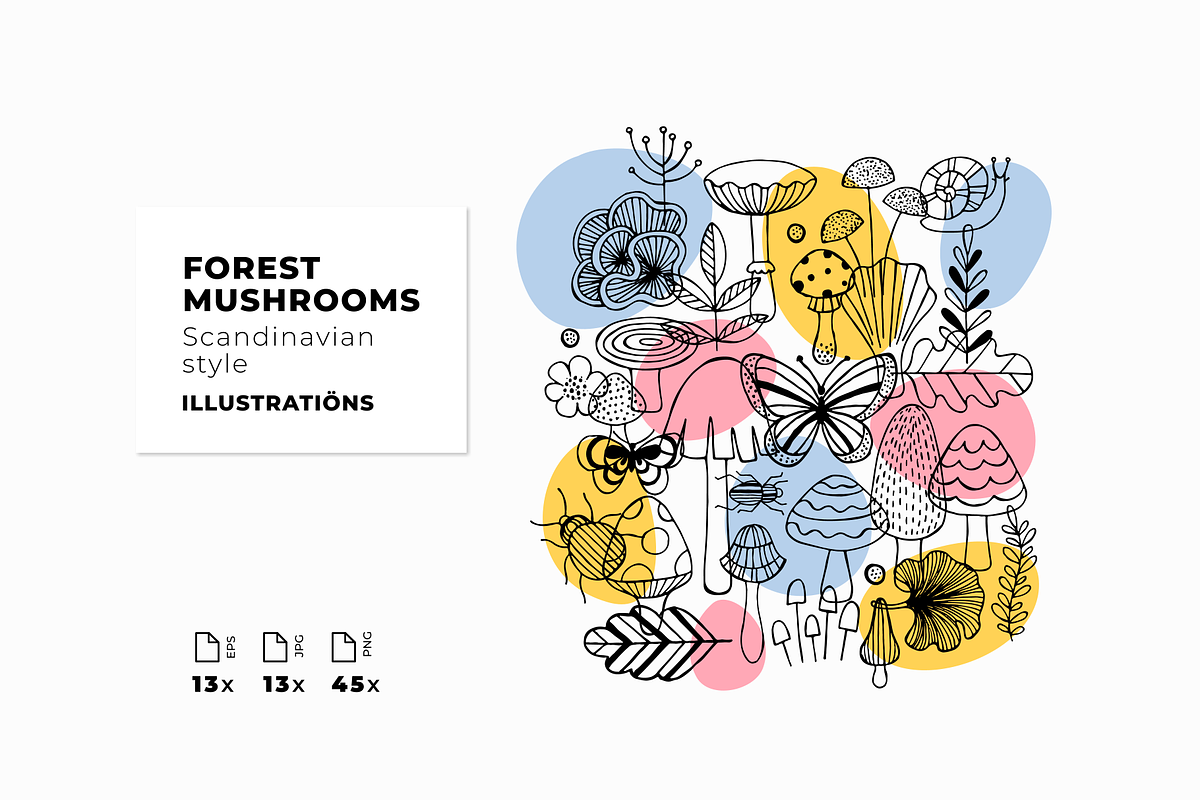 Mushroom illustrations, an Illustration by adehoidar (Photo 1 of 8)