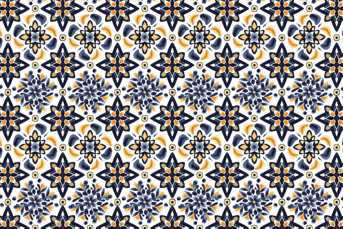 Islamic Moroccan & Azulejos pattern, a Pattern Graphic by SketchArtStudio (Photo 4 of 7)