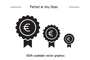 Euro Currency Money Icons Set, a Solid Icon by Designfour (Thumbnail 7 of 7)